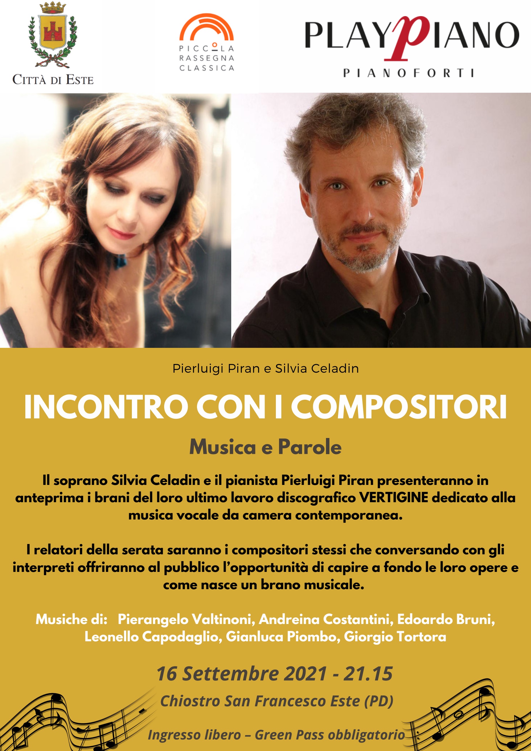 "Incontro con i compositori" - giovedì 16 settembre