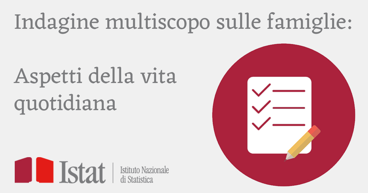 ISTAT: “Aspetti della vita quotidiana” – nuova indagine campionaria