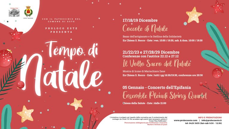 Rinviato il concerto dell'Epifania - "Tempo di Natale a Este" - eventi organizzati dalla Pro Loco