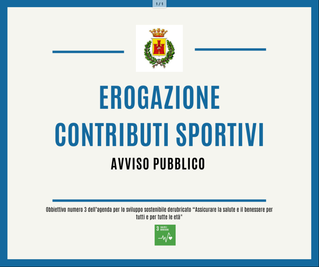 Avviso pubblico per l'assegnazione di contributi economici alle Associazioni Sportive operanti nella Città di Este 