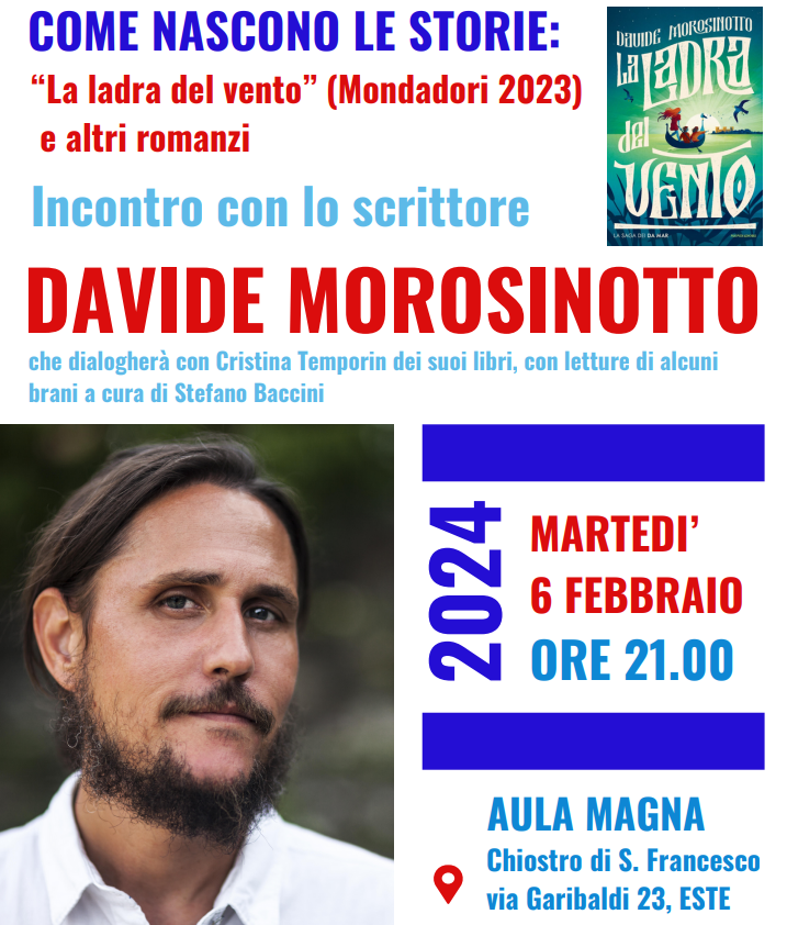 "Come nascono le storie": incontro con lo scrittore Davide Morosinotto, martedì 6 febbraio 2024