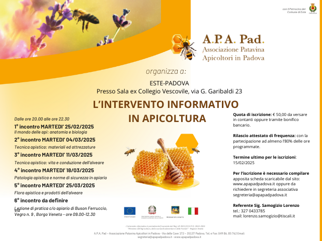 Interventi informativi in Apicoltura a cura di A.P.A. PAD.