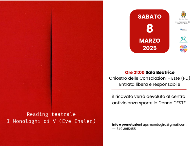 Reading teatrale "I monologhi di V" di Eve Ensler - 8 marzo