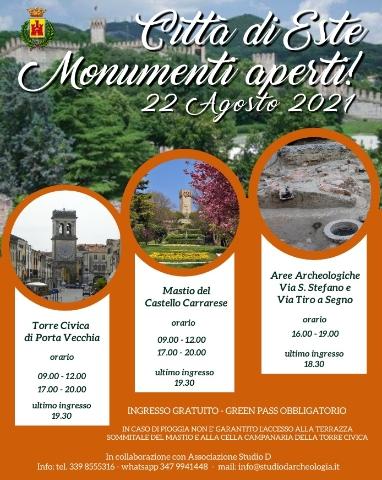 Domenica 22 agosto monumenti aperti a Este!