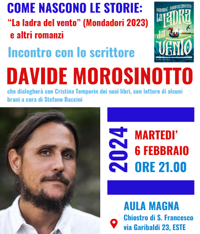 "Come nascono le storie": incontro con lo scrittore Davide Morosinotto, martedì 6 febbraio 2024