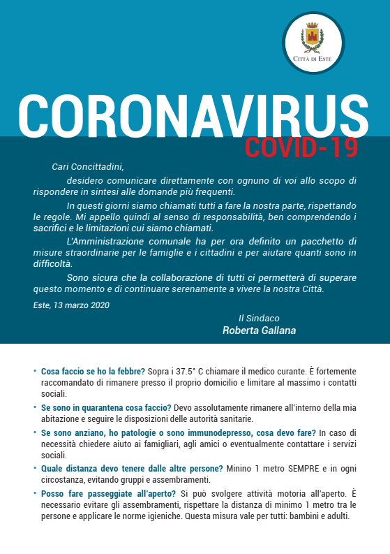 Covid-19 - Opuscolo Informativo per le Famiglie 
